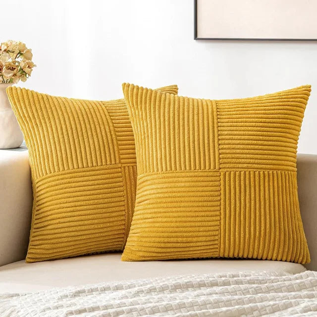 Striped Soft Pillowcases Cord Splitting