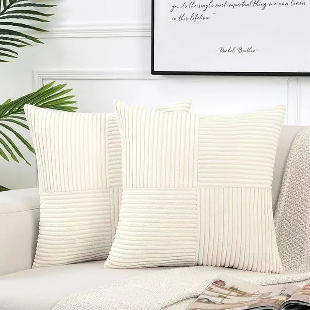 Striped Soft Pillowcases Cord Splitting