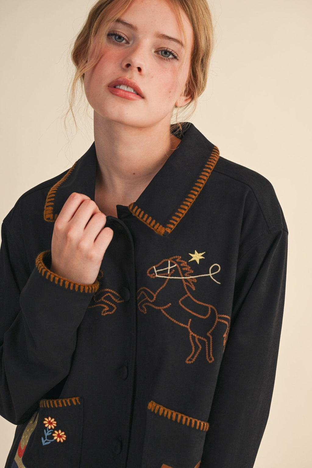 Western Embroidered Suede Jacket