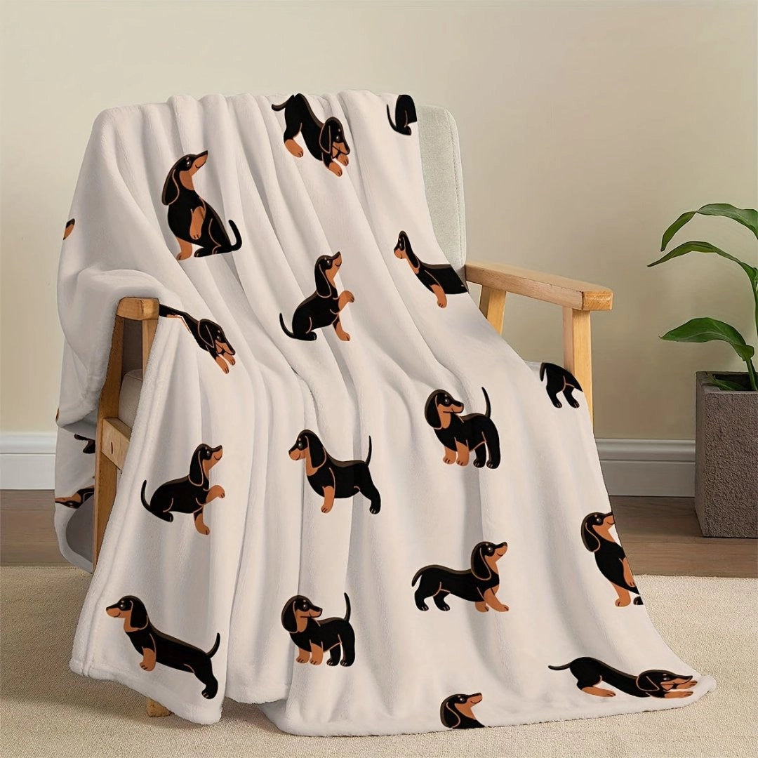 Dachshund Blanket - Sausage Dog Fleece Throw for Pet Lovers