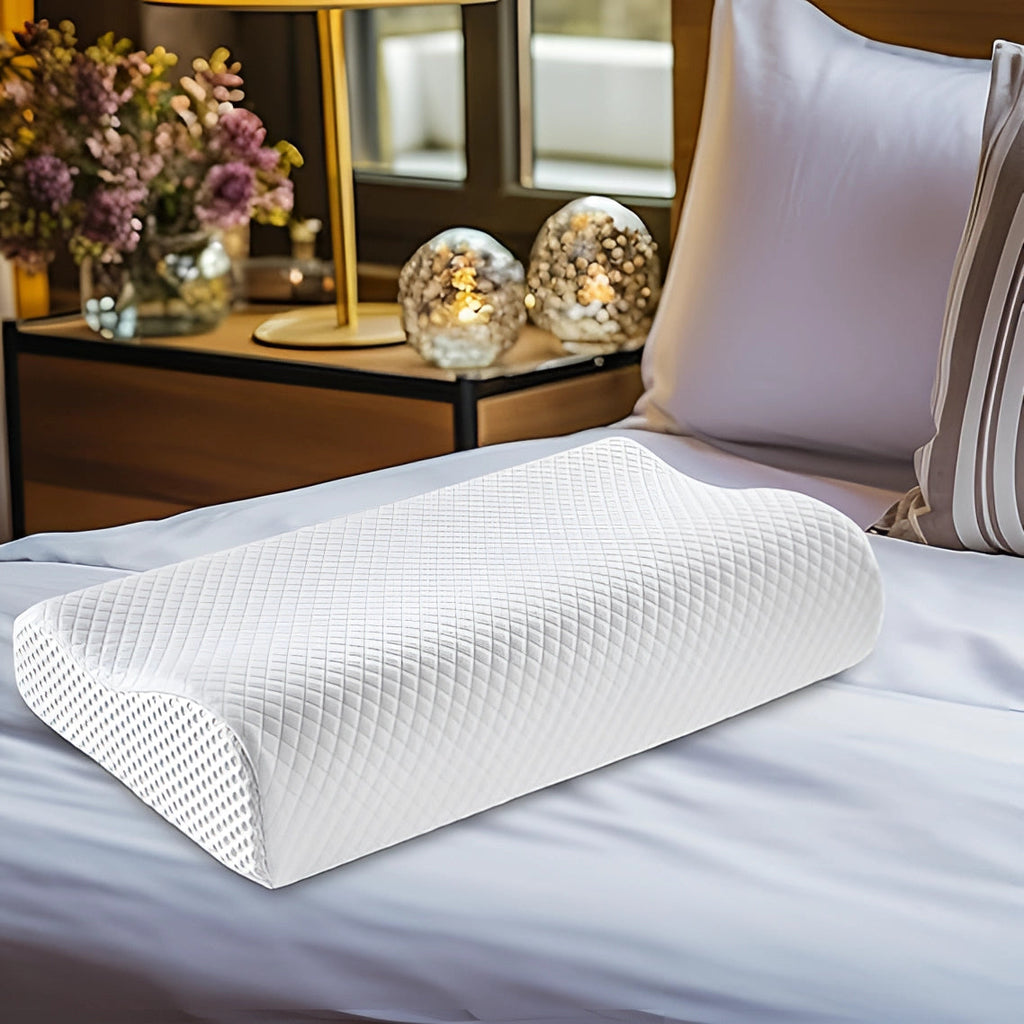 Ergonomic Memory Foam Neck Pillow - Cooling Gel Orthopedic Support