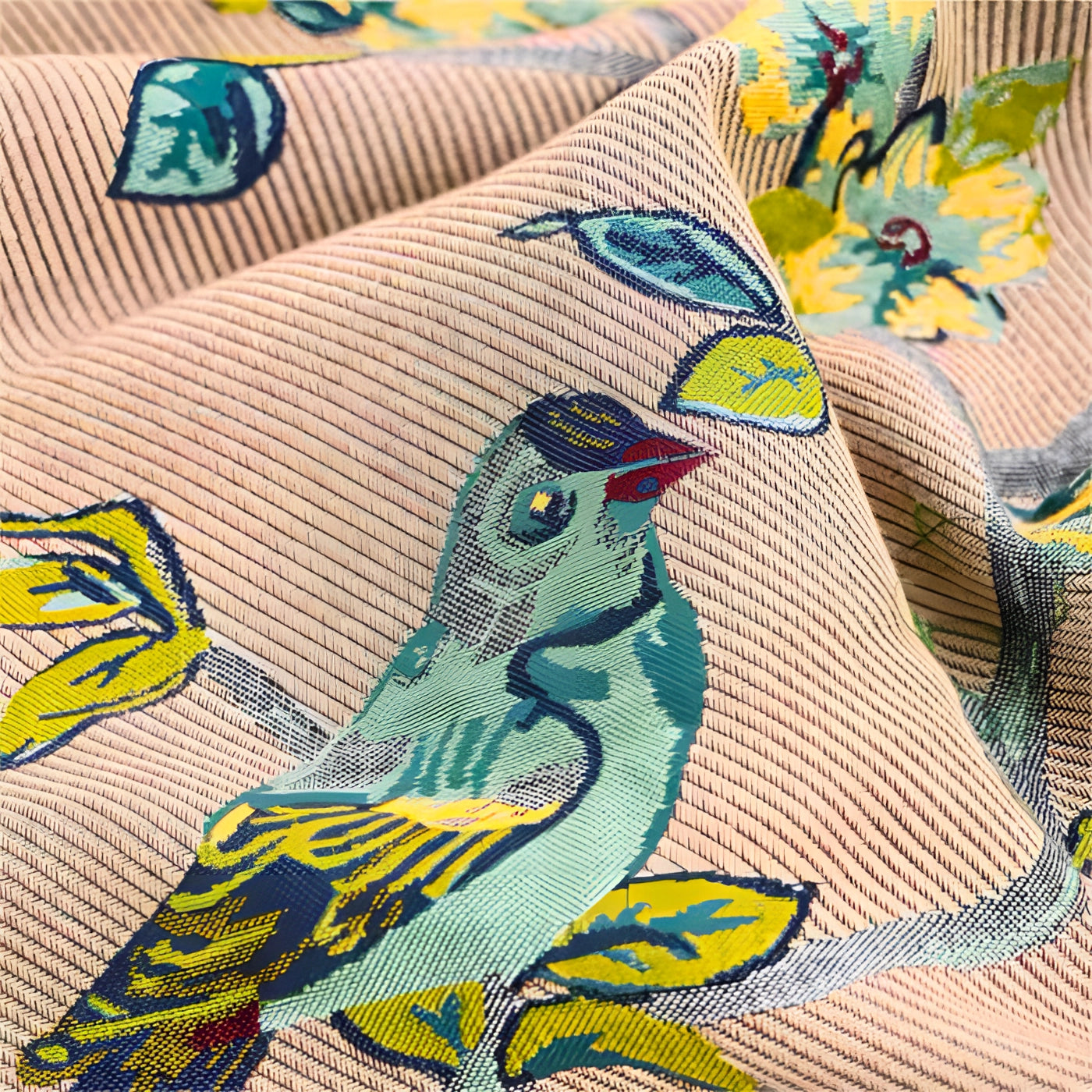 Vintage Bird Print Floral Pillows - Elegant Botanical Decor